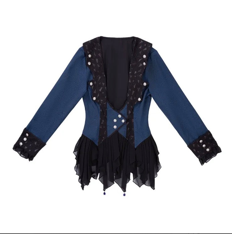 Spider Web Jacquard Prince Lolita Set Up with Frilled Hemline