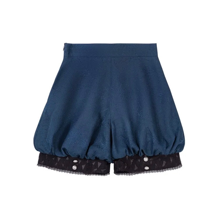 Spider Web Jacquard Prince Lolita Set Up with Frilled Hemline