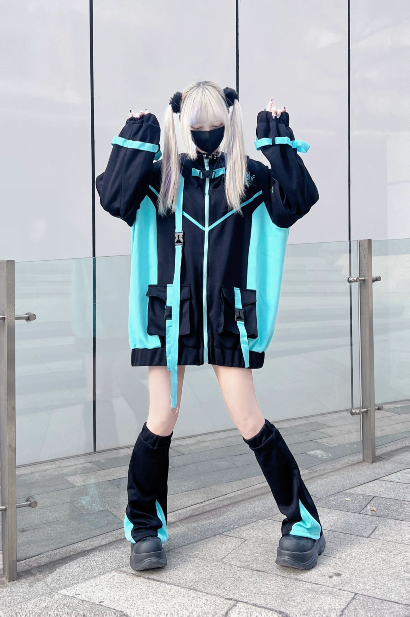 Cyberpunk 2-way detachable sleeve subculture jersey set – 個性的な Cyberpunk 2-way detachable sleeve subculture jersey set – 個性的な