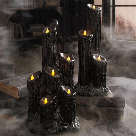 黒魔術風キャンドルホルダー アンティーク風電池式 3本セット - grimoire