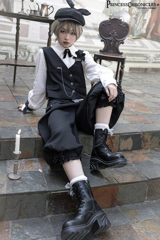 ベイカー街の探偵助手 ベスト シャツ クロップドパンツ 3ピースセット - grimoire