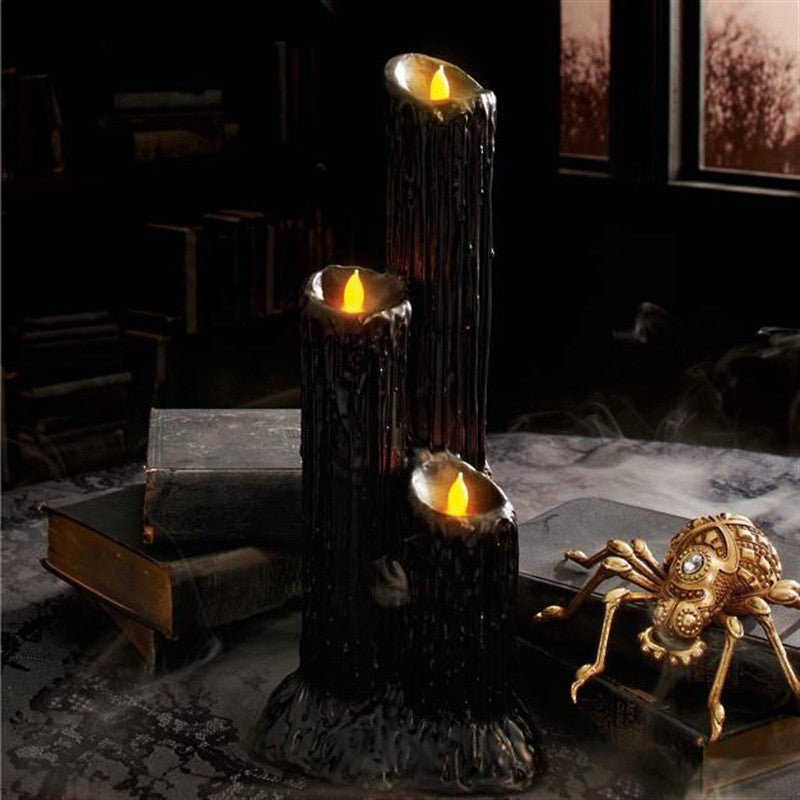 黒魔術風キャンドルホルダー アンティーク風電池式 3本セット - grimoire