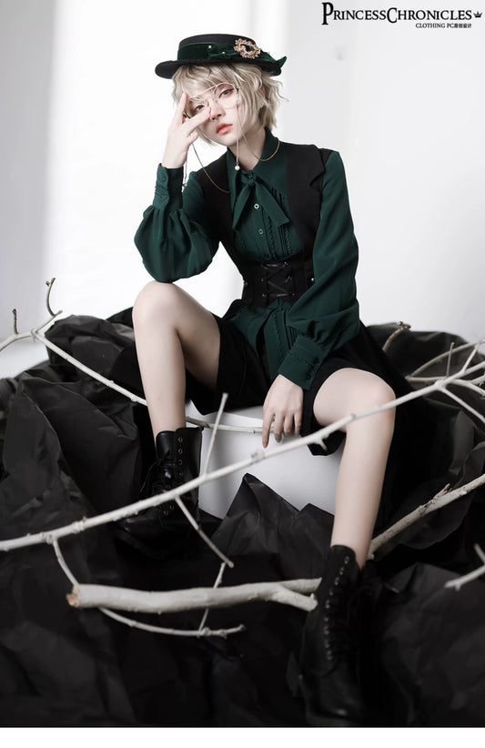 ★即納★ 貴族のレースアップロングジレ 黒Mサイズ 黒Sサイズ 黒Lサイズ