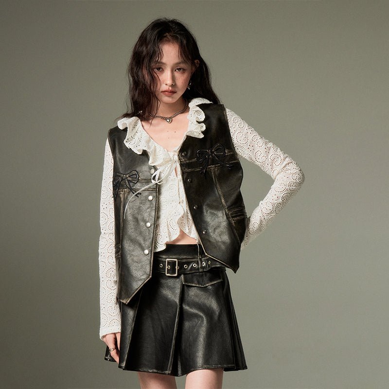 DIDDI MODA フリル襟のフレンチレースシャツ 長袖トップス - grimoire