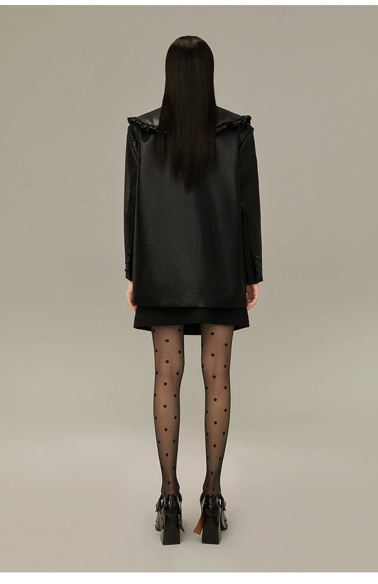 DIDDI MODA 甘くてクールな2WAY レザージャケット ビッグカラー - grimoire