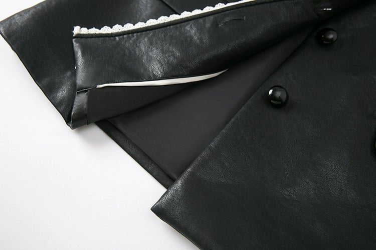 DIDDI MODA 甘くてクールな2WAY レザージャケット ビッグカラー - grimoire