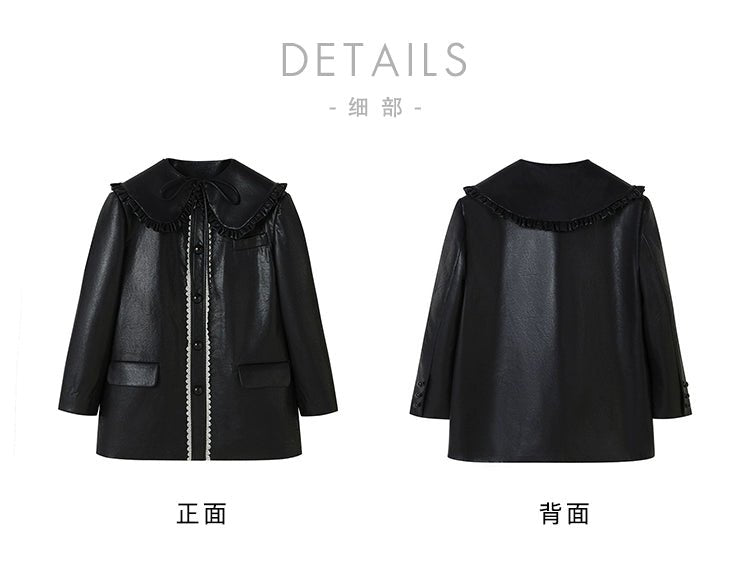 DIDDI MODA 甘くてクールな2WAY レザージャケット ビッグカラー - grimoire