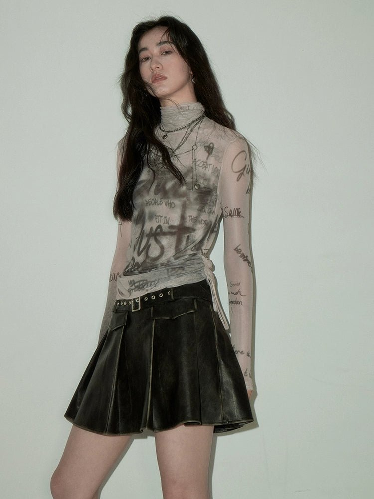 DIDDI MODA シースルートップス グラフティプリント - grimoire