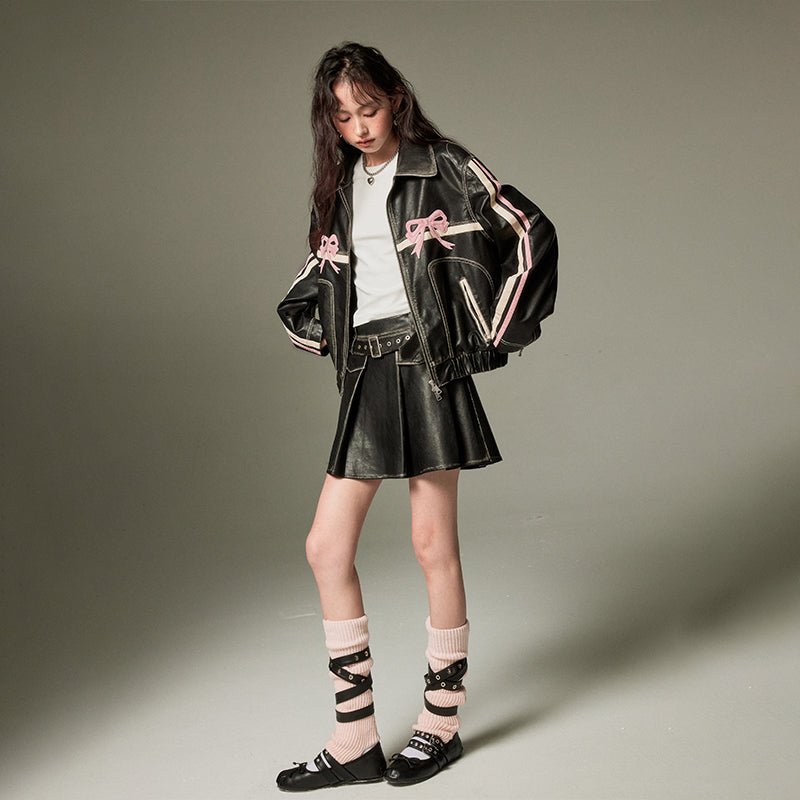 DIDDI MODA レトロプリーツレザースカート - grimoire