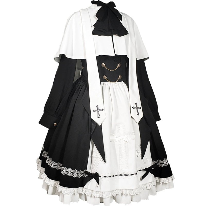 holy college 魔法学園の皇子と聖女 ゴシック十字ケープ付きハイウエストボトムセット - grimoire