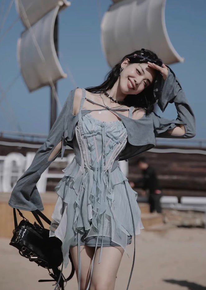 虹色の精霊 フリルドレス & ショートカーディガン - grimoire