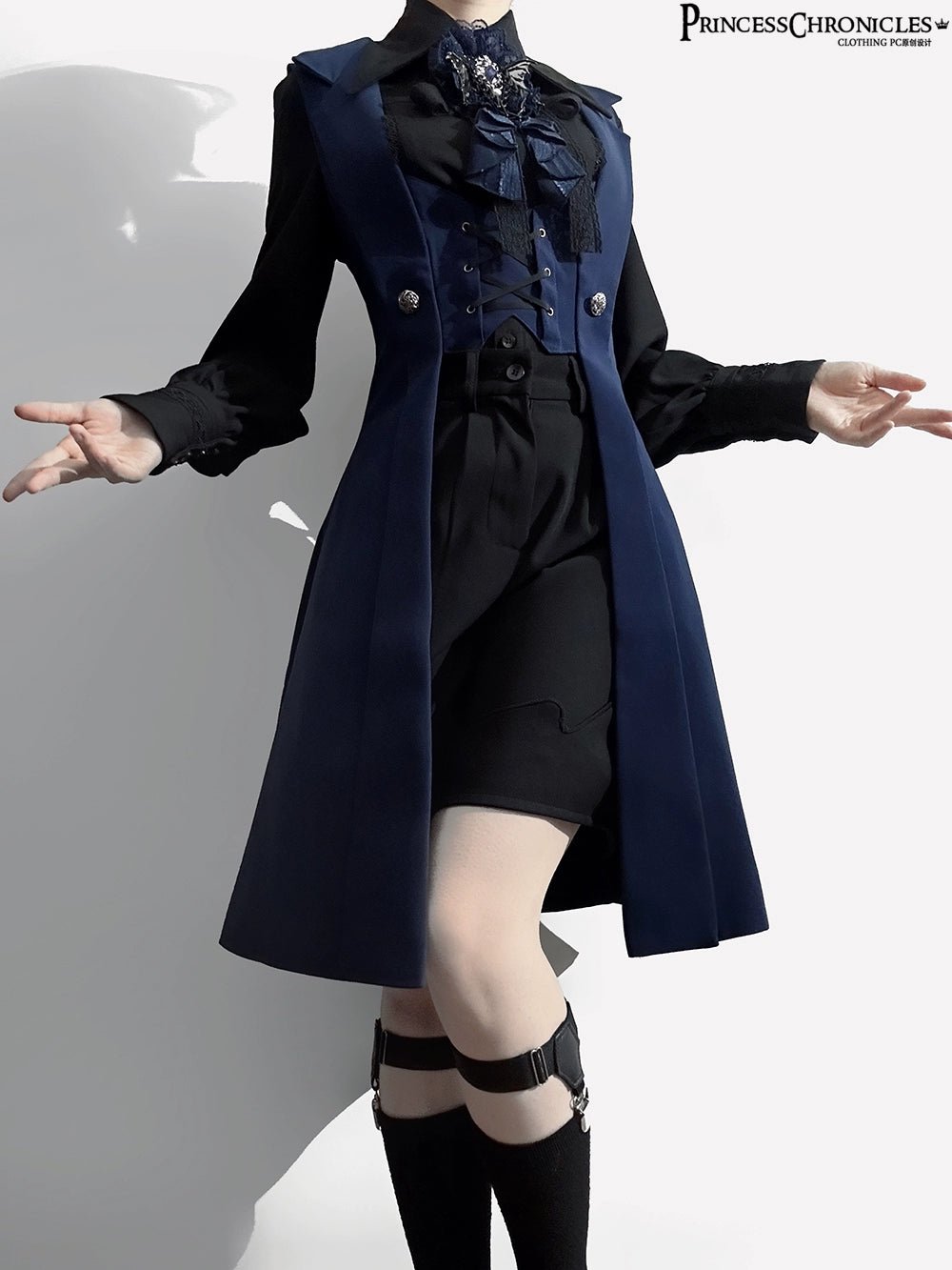 貴族のレースアップロングジレ 男装令嬢 皇子系ベスト メンズ有り - grimoire