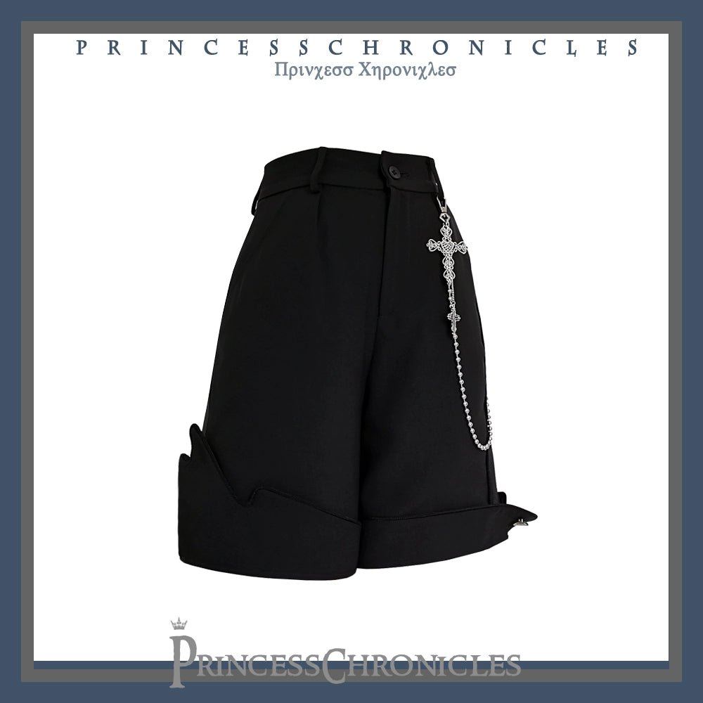 男装令嬢の祈り イレギュラーヘムショートパンツ - grimoire