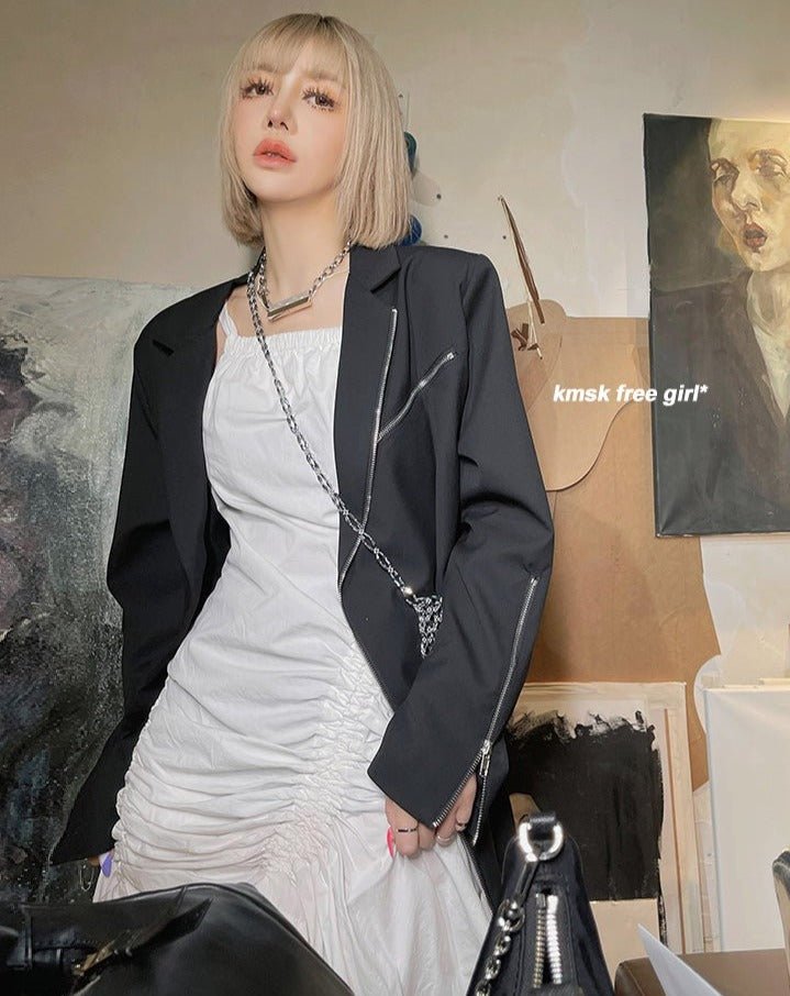 ドロストデザインワンピース 韓国ストリートモード系ファッション - grimoire