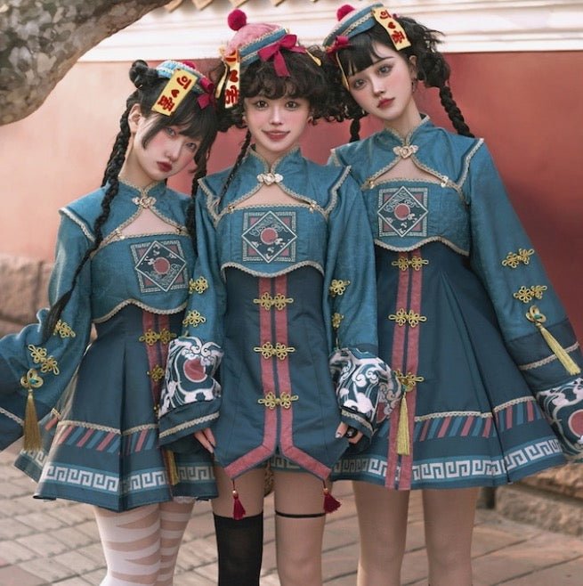 中国のゾンビ キョンシーのドレスとお札の帽子 - grimoire