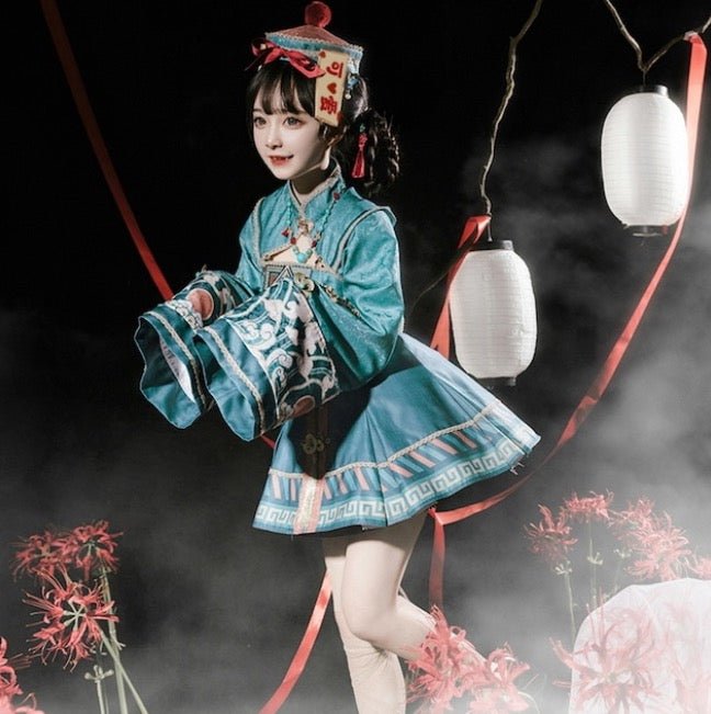 中国のゾンビ キョンシーのドレスとお札の帽子 - grimoire