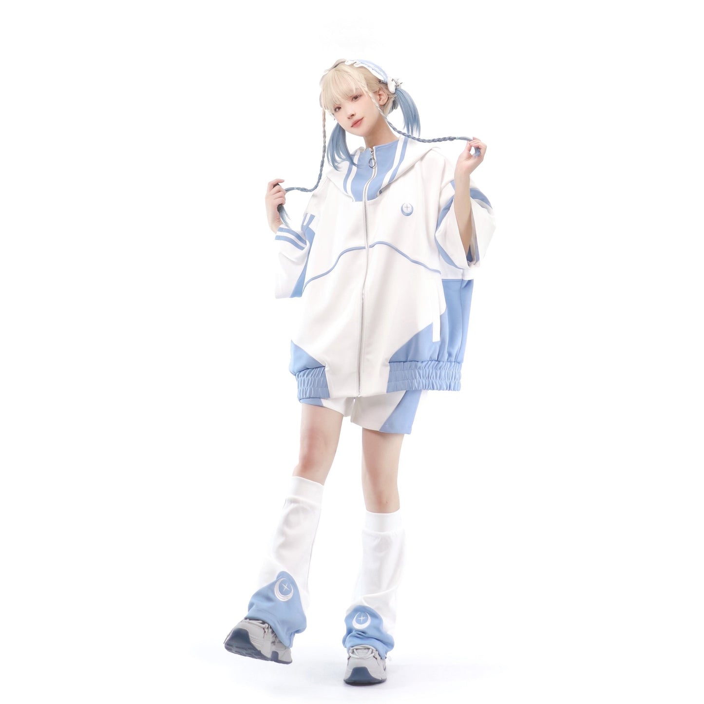 天使界隈 レッグカバー ヘッドドレス 水色ジャージ 水色界隈 アクセサリー - grimoire