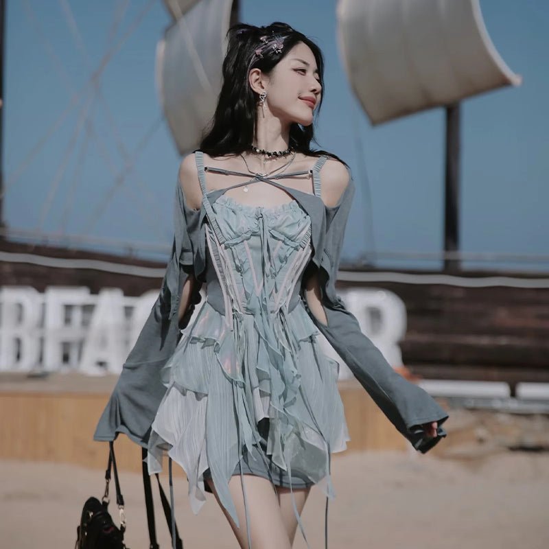 虹色の精霊 フリルドレス & ショートカーディガン - grimoire