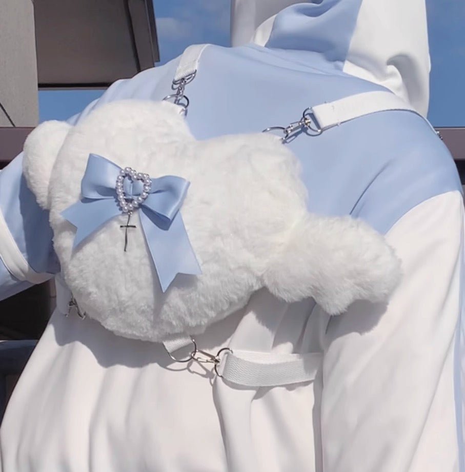 天使界隈 もこもこ天使の羽付き ハートのミニリュック - grimoire