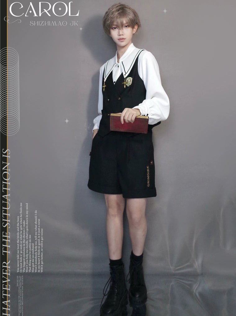魔法学園の制服 ポインテッドシャツと黄金の十字架 皇子系ロリィタ - grimoire