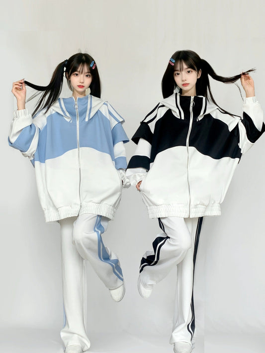 サイバー風 トラックスーツ ジャージセットアップ 水色界隈 天使界隈 - grimoire