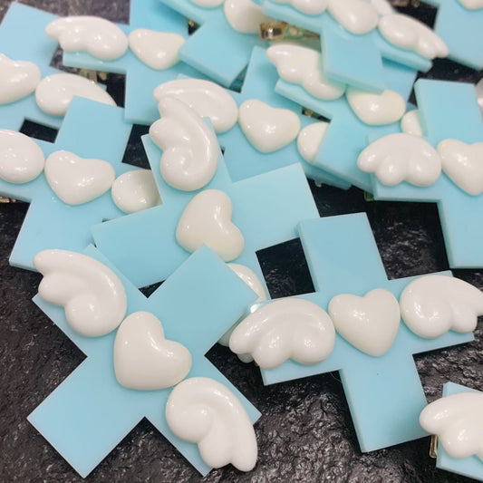 天使界隈 水色界隈 天使の羽のクロスウィングヘアクリップ - grimoire