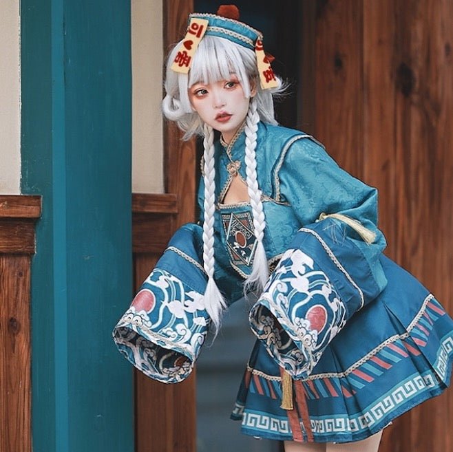中国のゾンビ キョンシーのドレスとお札の帽子 - grimoire