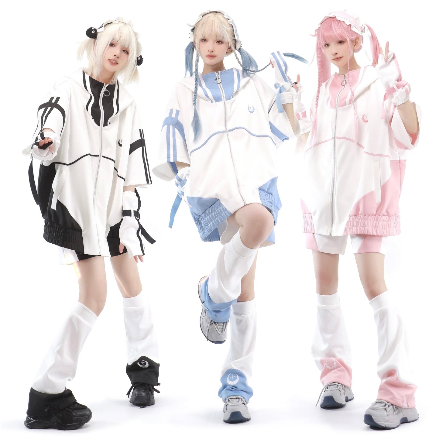 天使界隈 レッグカバー ヘッドドレス 水色ジャージ 水色界隈 アクセサリー - grimoire