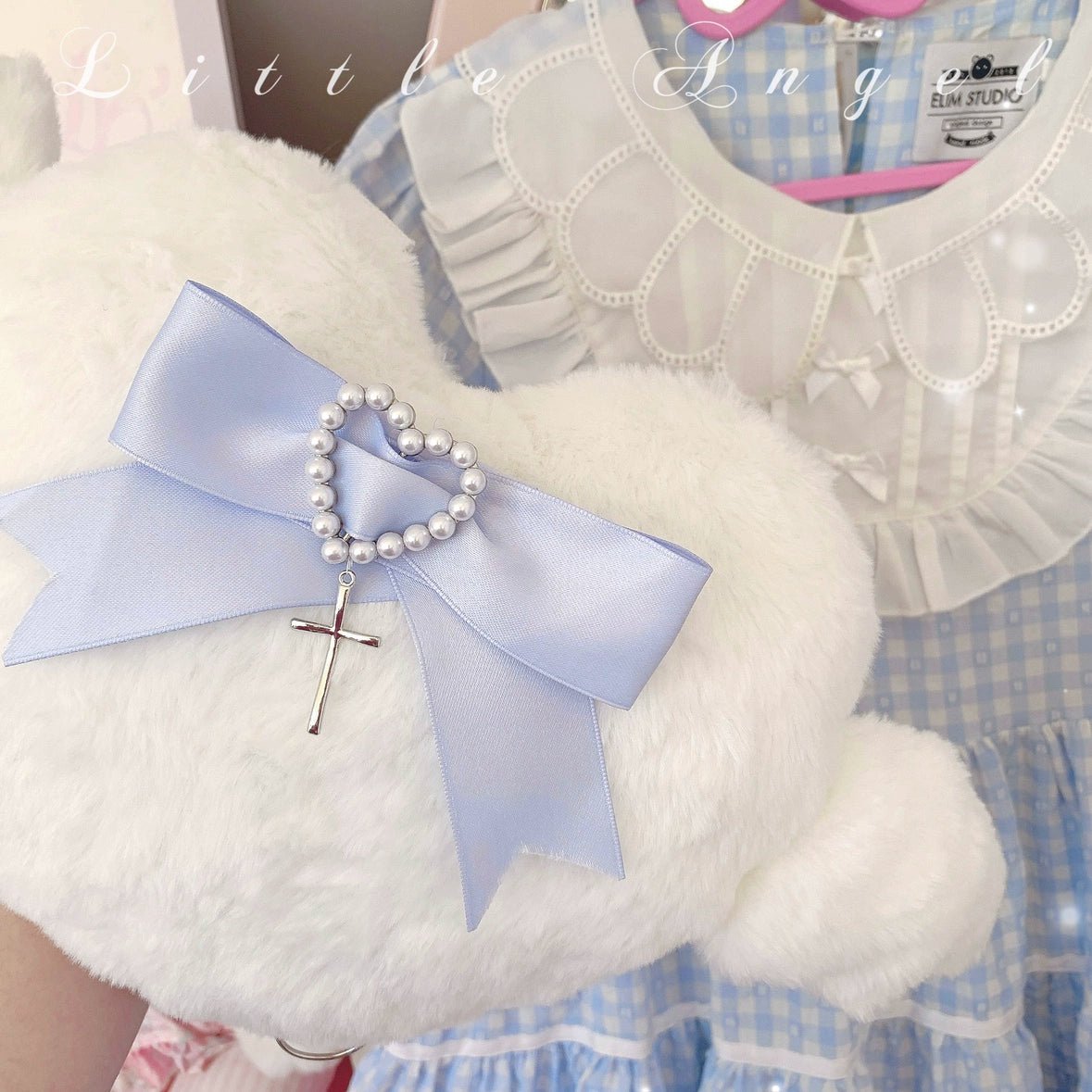 天使界隈 もこもこ天使の羽付き ハートのミニリュック - grimoire