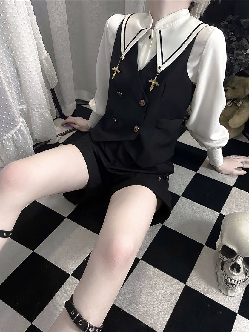 魔法学園の制服 ポインテッドシャツと黄金の十字架 皇子系ロリィタ - grimoire