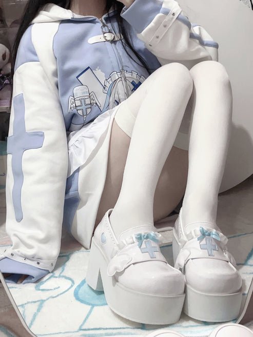 天使界隈 厚底シューズ 天使の羽 プラットフォームシューズ - grimoire