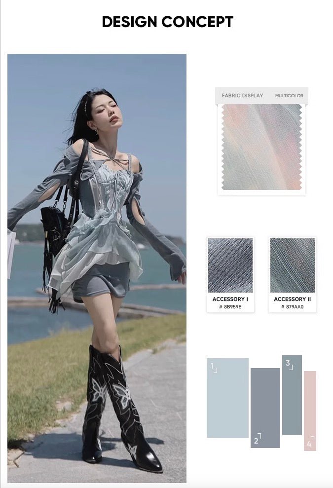 虹色の精霊 フリルドレス & ショートカーディガン - grimoire