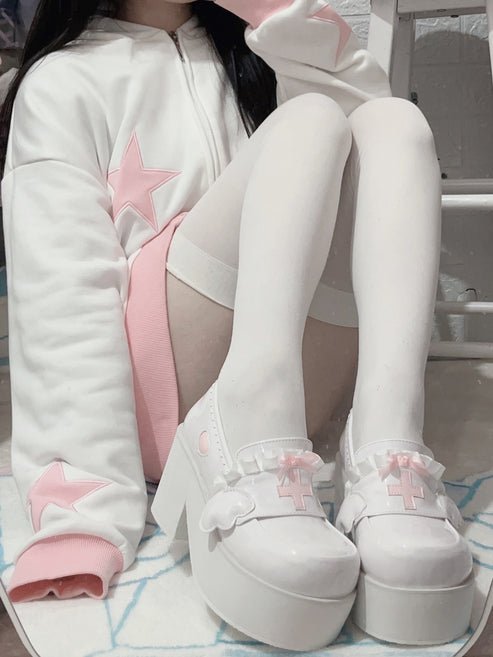 天使界隈 厚底シューズ 天使の羽 プラットフォームシューズ - grimoire