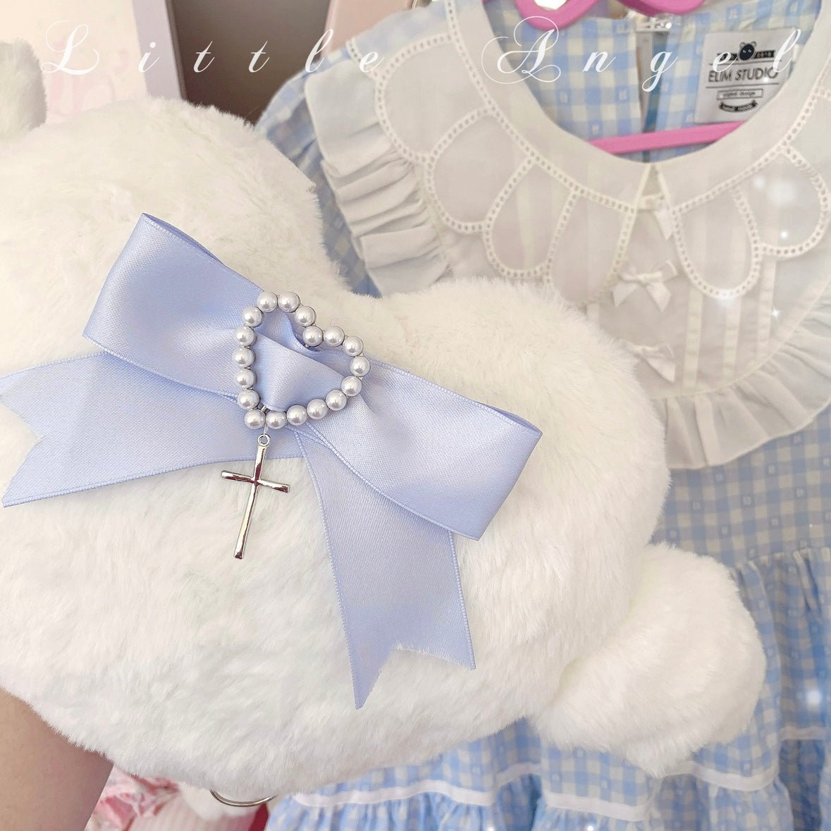 天使界隈 もこもこ天使の羽付き ハートのミニリュック - grimoire