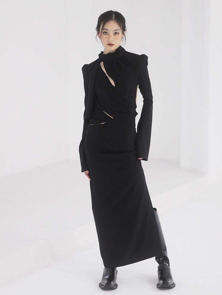 バックレス中空ストラップドレス - grimoire