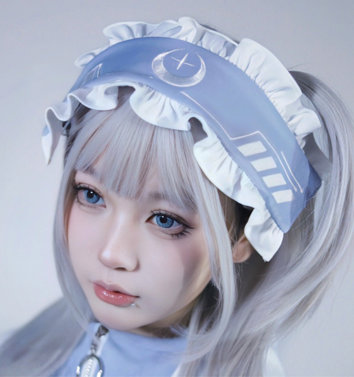 天使界隈 サブカル天使 月と星が煌めくサイバー風 半袖ジャージセットアップ 水色界隈 - grimoire