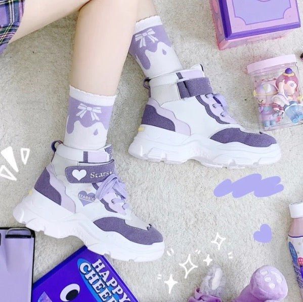 天使界隈 ハイカット厚底スニーカー ベルトストラップ - grimoire