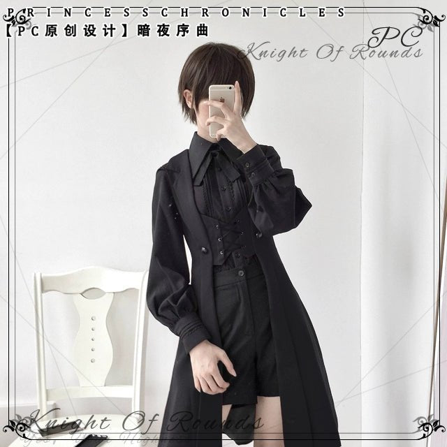 貴族のレースアップロングジレ 男装令嬢 皇子系ベスト メンズ有り - grimoire