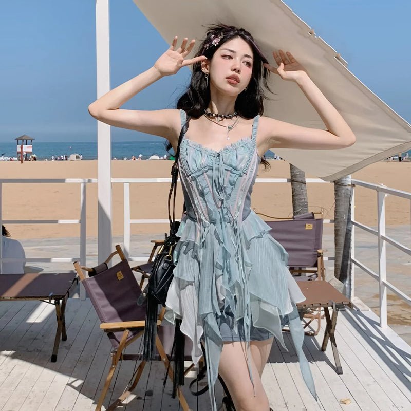 虹色の精霊 フリルドレス & ショートカーディガン - grimoire