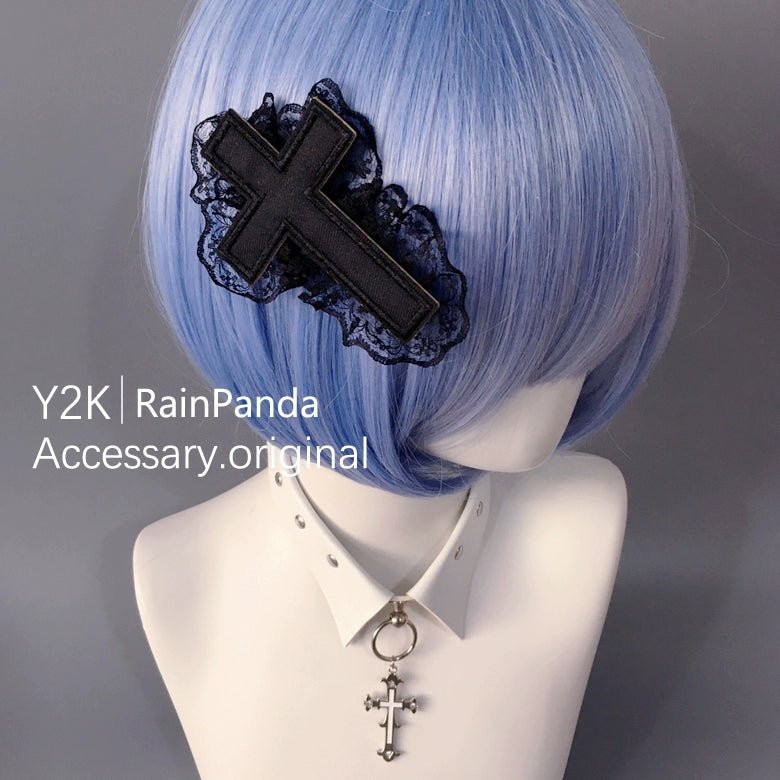 天使界隈 レースのゴシッククロス ヘアピン - grimoire