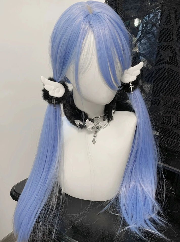 天使界隈 水色界隈 天使の羽とファーのヘアゴム - grimoire