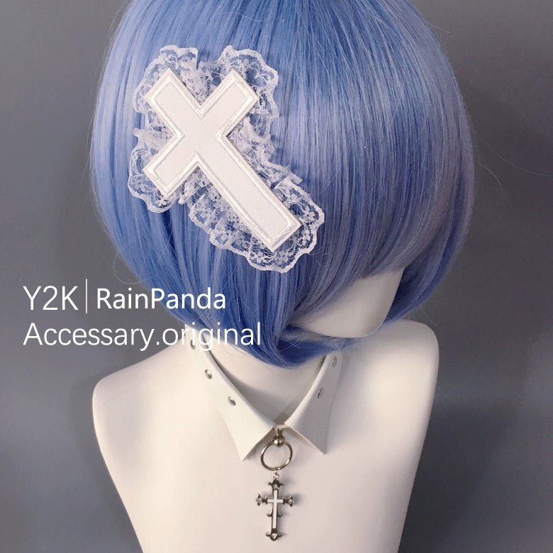 天使界隈 レースのゴシッククロス ヘアピン - grimoire