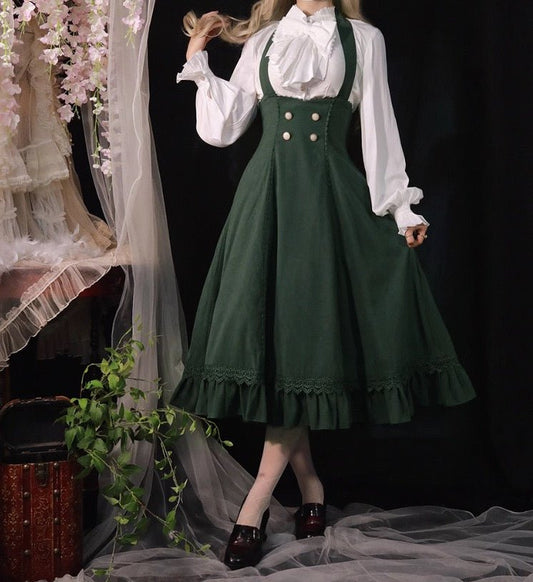 赤と緑のクラシカルジャンパースカートドレス 令嬢風 South of Forest - grimoire