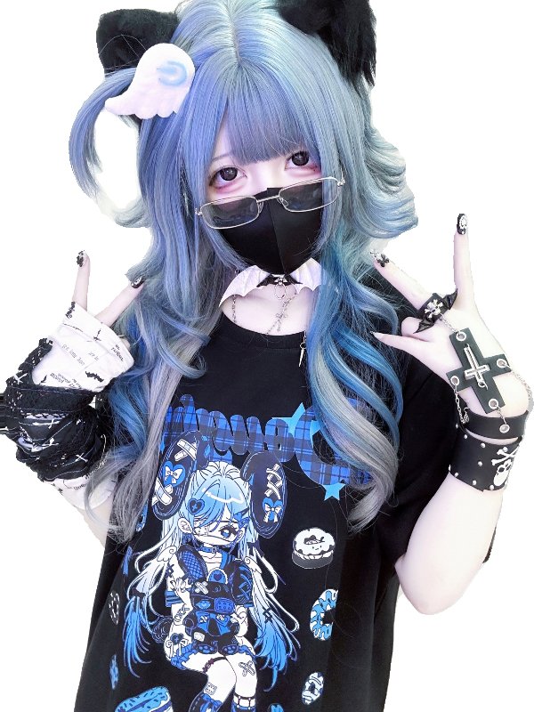うさみみ地雷女子のプリント半袖Tシャツ - grimoire