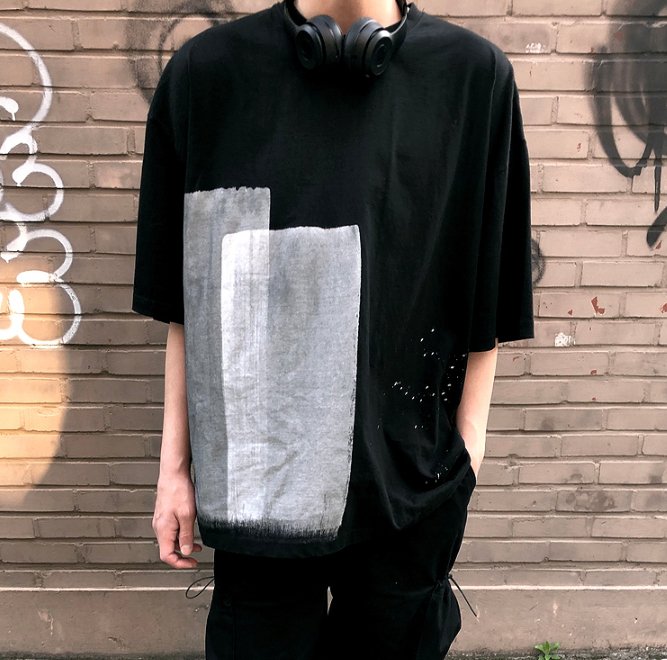 ハンドペインティングTシャツ ストリートモード系ファッション - grimoire