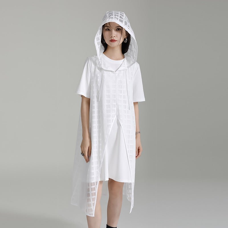 Tシャツワンピース&シーアチェックパーカー モード系ファッション - grimoire