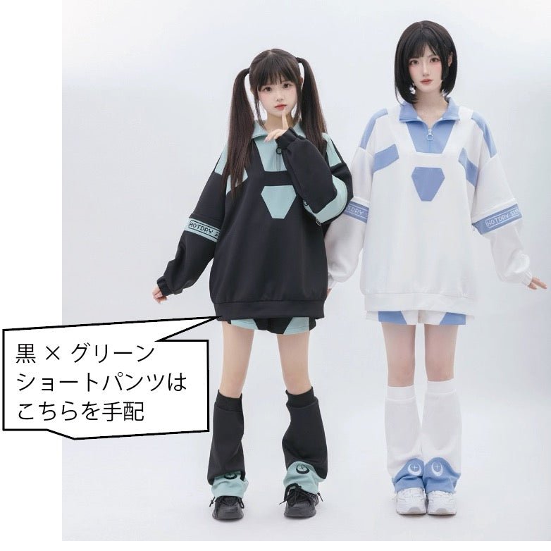 天使界隈 水色界隈 UV水色ジャージパーカー 桃色界隈 銀河と君 - grimoire