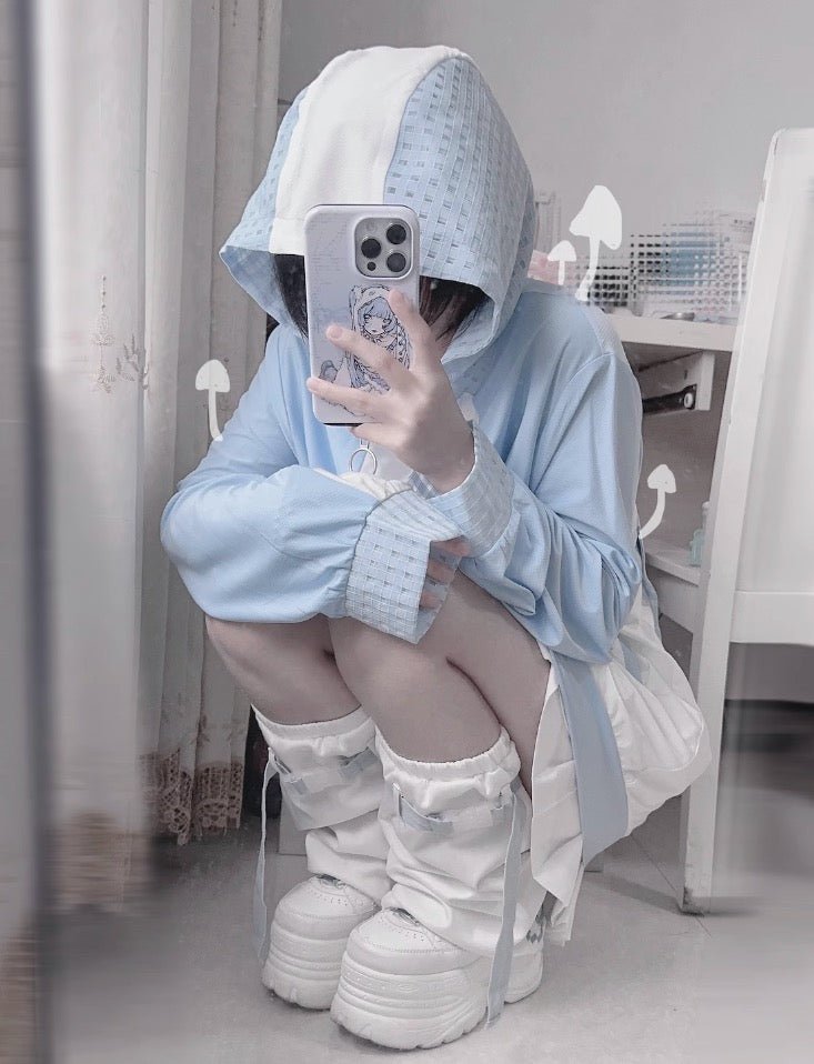 天使界隈 水色界隈 UV水色ジャージパーカー 桃色界隈 銀河と君 - grimoire