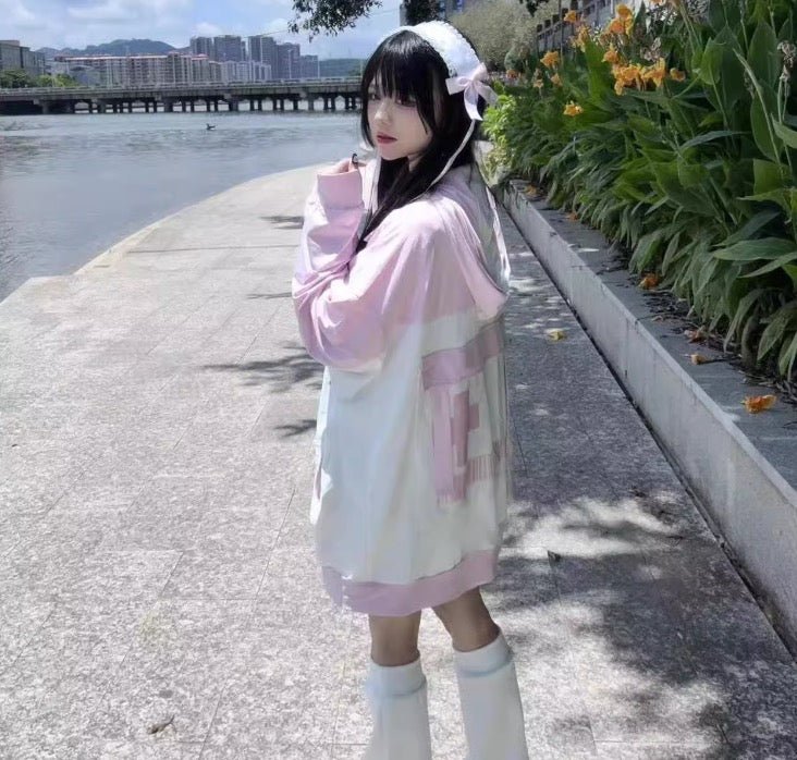 天使界隈 水色界隈 UV水色ジャージパーカー 桃色界隈 銀河と君 - grimoire