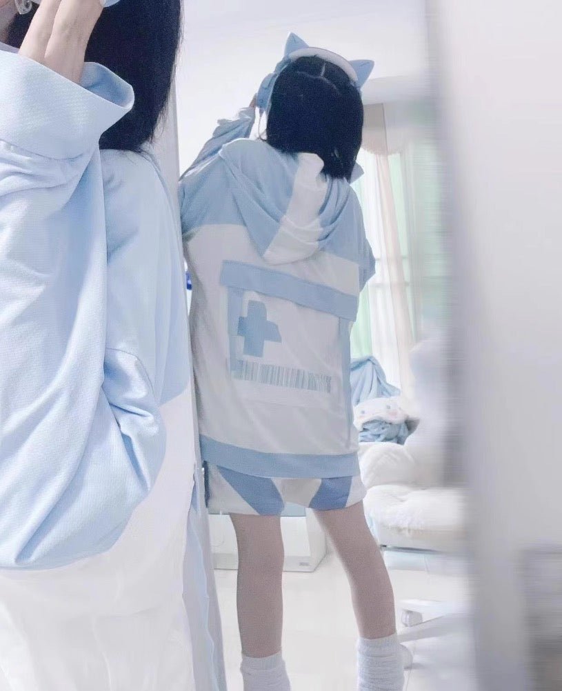 天使界隈 水色界隈 UV水色ジャージパーカー 桃色界隈 銀河と君 - grimoire